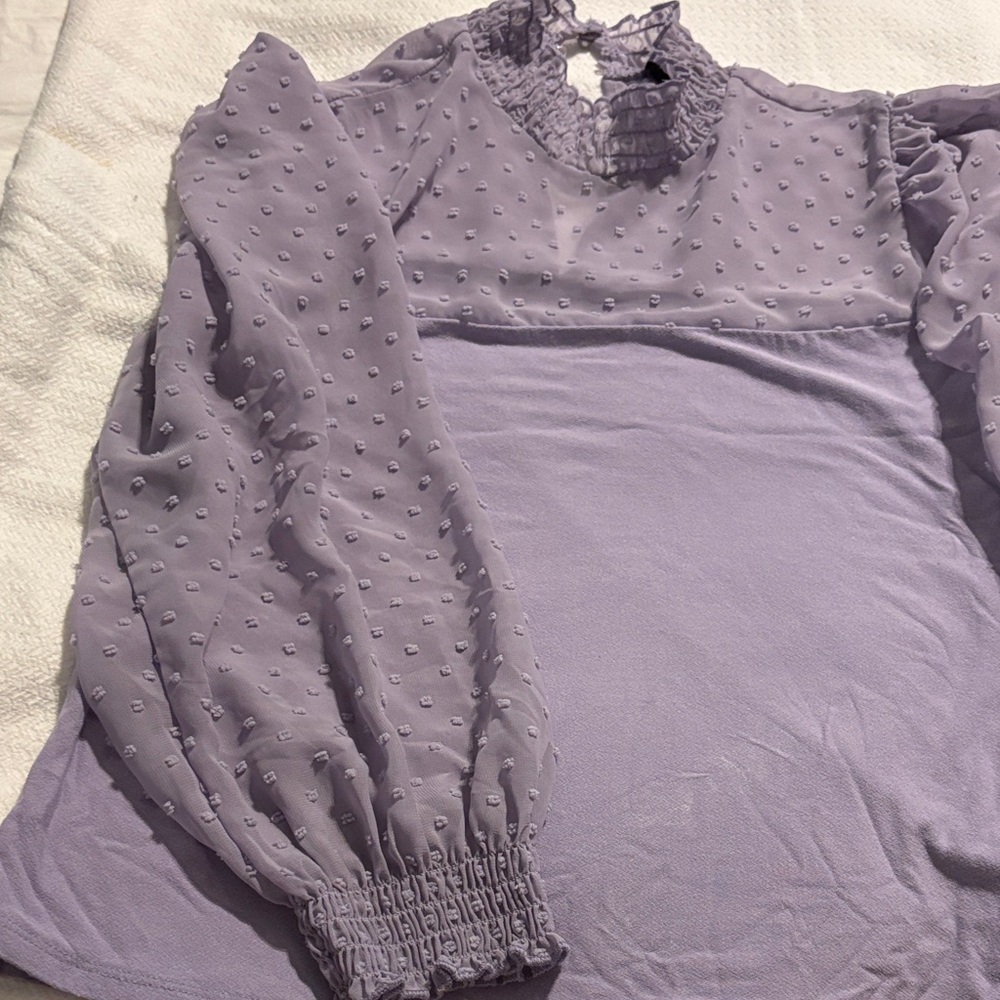 W5 Lavender Textured Blouse Anthropologie